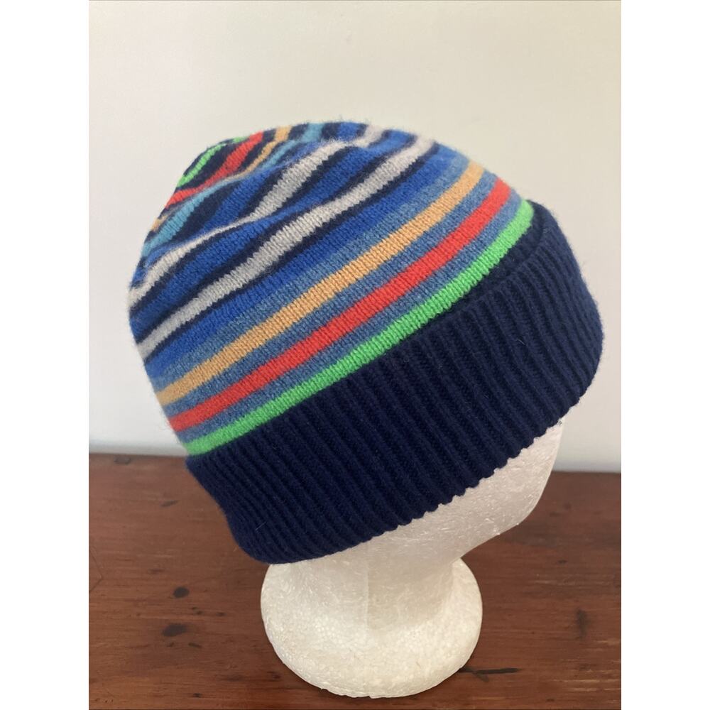 Paul Smith PS 100% Wool Scotland Striped 90s Skater Style Bean Winter Hat Unisex